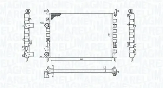 Kühler, Motorkühlung MAGNETI MARELLI 350213196300 Bild Kühler, Motorkühlung MAGNETI MARELLI 350213196300