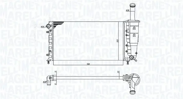 Kühler, Motorkühlung MAGNETI MARELLI 350213196000