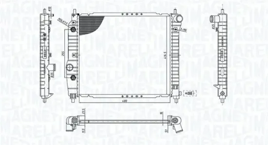 Kühler, Motorkühlung MAGNETI MARELLI 350213197300 Bild Kühler, Motorkühlung MAGNETI MARELLI 350213197300