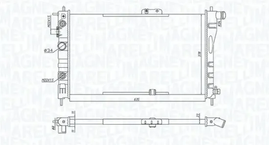 Kühler, Motorkühlung MAGNETI MARELLI 350213197900 Bild Kühler, Motorkühlung MAGNETI MARELLI 350213197900