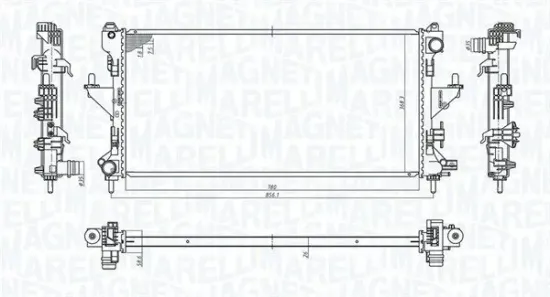 Kühler, Motorkühlung MAGNETI MARELLI 350213198200 Bild Kühler, Motorkühlung MAGNETI MARELLI 350213198200