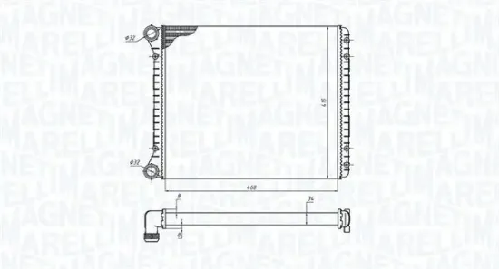 Kühler, Motorkühlung MAGNETI MARELLI 350213198900 Bild Kühler, Motorkühlung MAGNETI MARELLI 350213198900