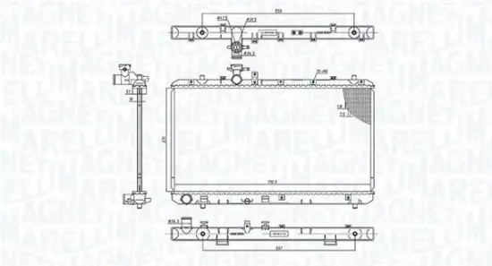 Kühler, Motorkühlung MAGNETI MARELLI 350213199500 Bild Kühler, Motorkühlung MAGNETI MARELLI 350213199500