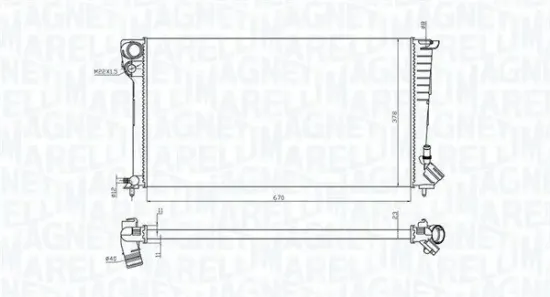 Kühler, Motorkühlung MAGNETI MARELLI 350213199700 Bild Kühler, Motorkühlung MAGNETI MARELLI 350213199700