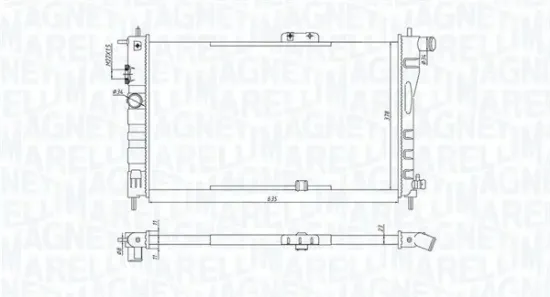 Kühler, Motorkühlung MAGNETI MARELLI 350213199800 Bild Kühler, Motorkühlung MAGNETI MARELLI 350213199800