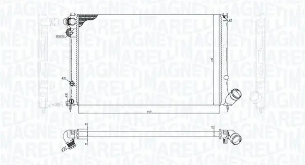 Kühler, Motorkühlung MAGNETI MARELLI 350213200100