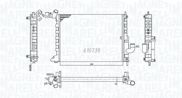 Kühler, Motorkühlung MAGNETI MARELLI 350213200200