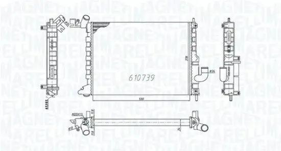 Kühler, Motorkühlung MAGNETI MARELLI 350213200200 Bild Kühler, Motorkühlung MAGNETI MARELLI 350213200200