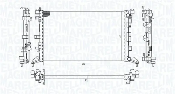 Kühler, Motorkühlung MAGNETI MARELLI 350213200300