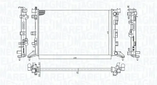 Kühler, Motorkühlung MAGNETI MARELLI 350213200300 Bild Kühler, Motorkühlung MAGNETI MARELLI 350213200300