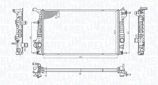 Kühler, Motorkühlung MAGNETI MARELLI 350213200600 Bild Kühler, Motorkühlung MAGNETI MARELLI 350213200600