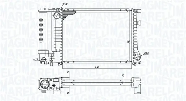 Kühler, Motorkühlung MAGNETI MARELLI 350213240000