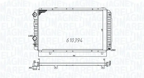 Kühler, Motorkühlung MAGNETI MARELLI 350213706000
