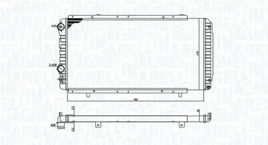 Kühler, Motorkühlung MAGNETI MARELLI 350213707000 Bild Kühler, Motorkühlung MAGNETI MARELLI 350213707000