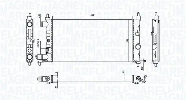 Kühler, Motorkühlung MAGNETI MARELLI 350213776000