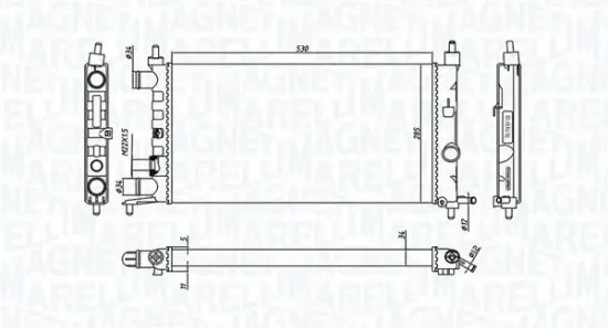 Kühler, Motorkühlung MAGNETI MARELLI 350213776000 Bild Kühler, Motorkühlung MAGNETI MARELLI 350213776000