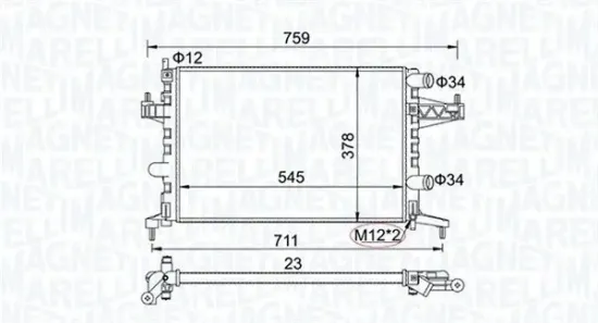 Kühler, Motorkühlung MAGNETI MARELLI 350213829000 Bild Kühler, Motorkühlung MAGNETI MARELLI 350213829000