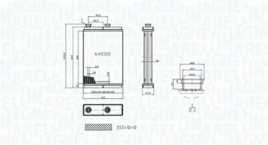 Wärmetauscher, Innenraumheizung MAGNETI MARELLI 350218065000 Bild Wärmetauscher, Innenraumheizung MAGNETI MARELLI 350218065000