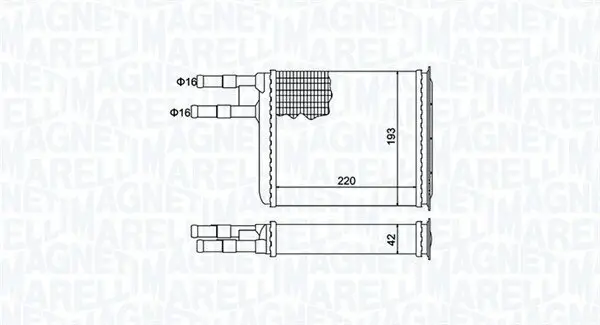 Wärmetauscher, Innenraumheizung MAGNETI MARELLI 350218401000