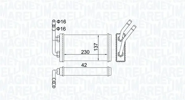 Wärmetauscher, Innenraumheizung MAGNETI MARELLI 350218406000