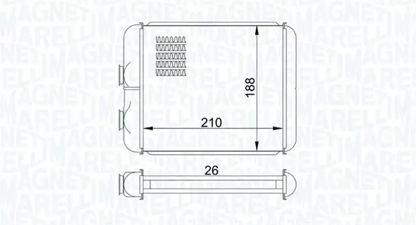 Wärmetauscher, Innenraumheizung MAGNETI MARELLI 350218407000