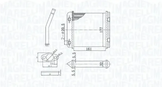 Wärmetauscher, Innenraumheizung MAGNETI MARELLI 350218408000 Bild Wärmetauscher, Innenraumheizung MAGNETI MARELLI 350218408000