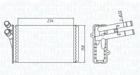 Wärmetauscher, Innenraumheizung MAGNETI MARELLI 350218409000 Bild Wärmetauscher, Innenraumheizung MAGNETI MARELLI 350218409000