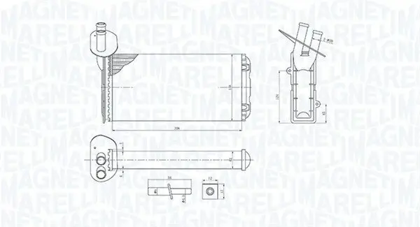 Wärmetauscher, Innenraumheizung MAGNETI MARELLI 350218410000