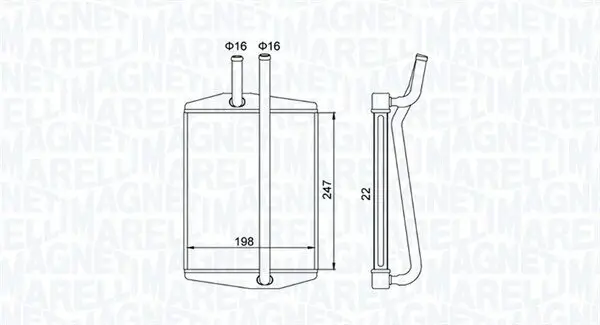 Wärmetauscher, Innenraumheizung MAGNETI MARELLI 350218413000