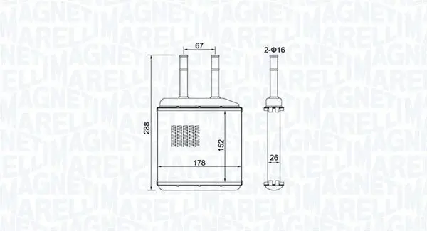 Wärmetauscher, Innenraumheizung MAGNETI MARELLI 350218420000