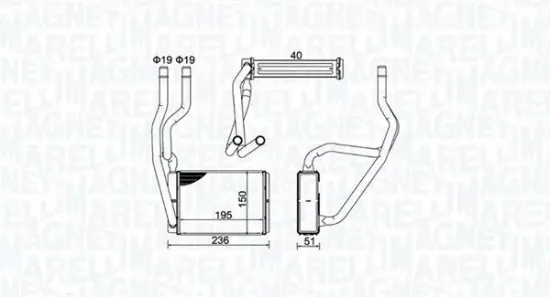 Wärmetauscher, Innenraumheizung MAGNETI MARELLI 350218421000 Bild Wärmetauscher, Innenraumheizung MAGNETI MARELLI 350218421000