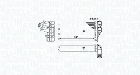 Wärmetauscher, Innenraumheizung MAGNETI MARELLI 350218430000 Bild Wärmetauscher, Innenraumheizung MAGNETI MARELLI 350218430000