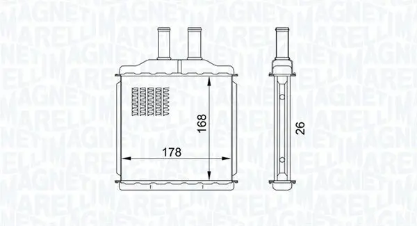 Wärmetauscher, Innenraumheizung MAGNETI MARELLI 350218432000