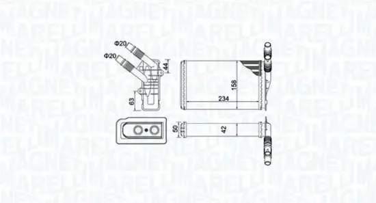 Wärmetauscher, Innenraumheizung MAGNETI MARELLI 350218433000 Bild Wärmetauscher, Innenraumheizung MAGNETI MARELLI 350218433000