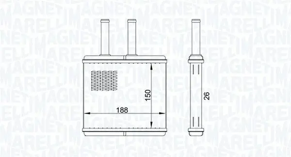 Wärmetauscher, Innenraumheizung MAGNETI MARELLI 350218437000