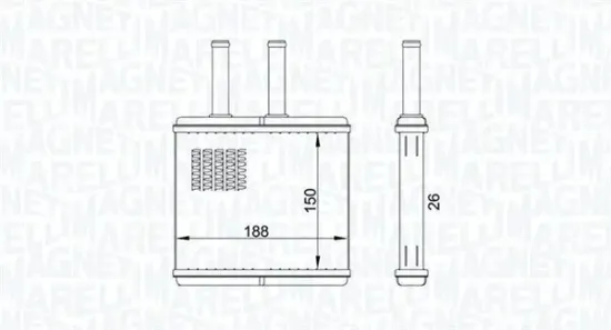 Wärmetauscher, Innenraumheizung MAGNETI MARELLI 350218437000 Bild Wärmetauscher, Innenraumheizung MAGNETI MARELLI 350218437000