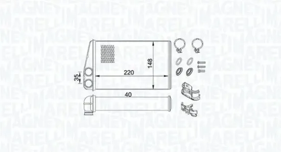 Wärmetauscher, Innenraumheizung MAGNETI MARELLI 350218438000 Bild Wärmetauscher, Innenraumheizung MAGNETI MARELLI 350218438000