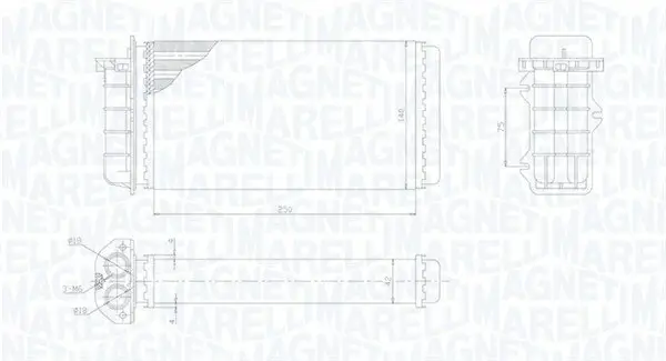 Wärmetauscher, Innenraumheizung MAGNETI MARELLI 350218441000