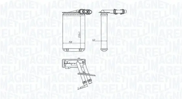 Wärmetauscher, Innenraumheizung MAGNETI MARELLI 350218445000