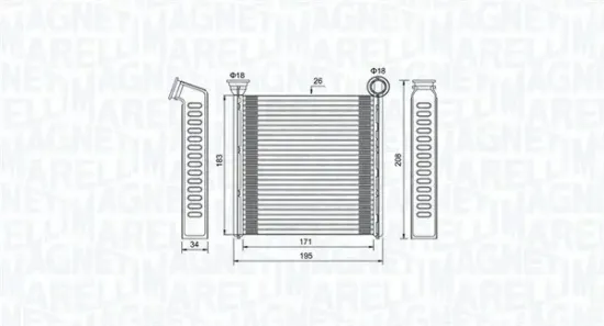 Wärmetauscher, Innenraumheizung MAGNETI MARELLI 350218448000 Bild Wärmetauscher, Innenraumheizung MAGNETI MARELLI 350218448000