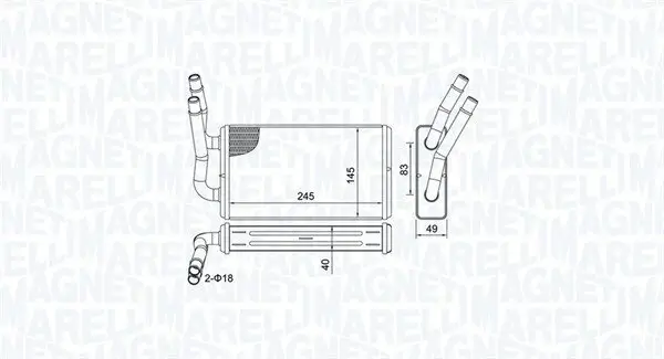 Wärmetauscher, Innenraumheizung MAGNETI MARELLI 350218450000