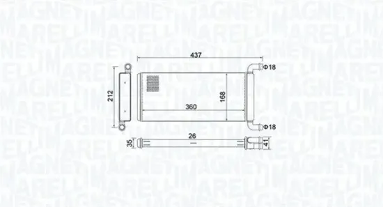 Wärmetauscher, Innenraumheizung MAGNETI MARELLI 350218451000 Bild Wärmetauscher, Innenraumheizung MAGNETI MARELLI 350218451000