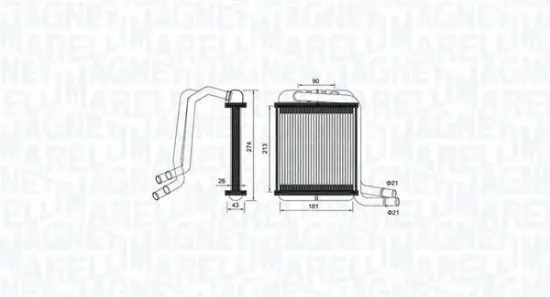 Wärmetauscher, Innenraumheizung MAGNETI MARELLI 350218458000 Bild Wärmetauscher, Innenraumheizung MAGNETI MARELLI 350218458000