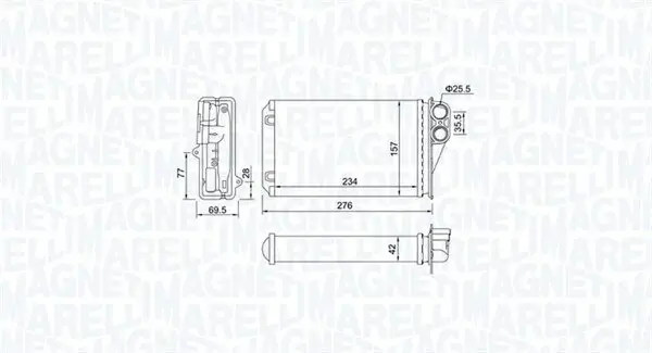 Wärmetauscher, Innenraumheizung MAGNETI MARELLI 350218461000