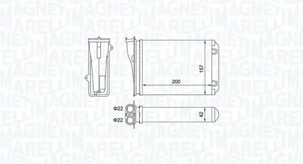 Wärmetauscher, Innenraumheizung MAGNETI MARELLI 350218463000