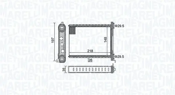 Wärmetauscher, Innenraumheizung MAGNETI MARELLI 350218464000