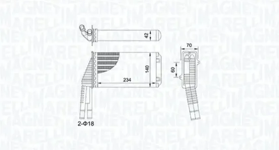 Wärmetauscher, Innenraumheizung MAGNETI MARELLI 350218467000 Bild Wärmetauscher, Innenraumheizung MAGNETI MARELLI 350218467000