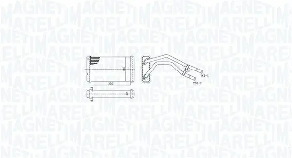 Wärmetauscher, Innenraumheizung MAGNETI MARELLI 350218477000