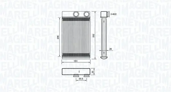 Wärmetauscher, Innenraumheizung MAGNETI MARELLI 350218478000