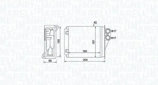 Wärmetauscher, Innenraumheizung MAGNETI MARELLI 350218481000 Bild Wärmetauscher, Innenraumheizung MAGNETI MARELLI 350218481000